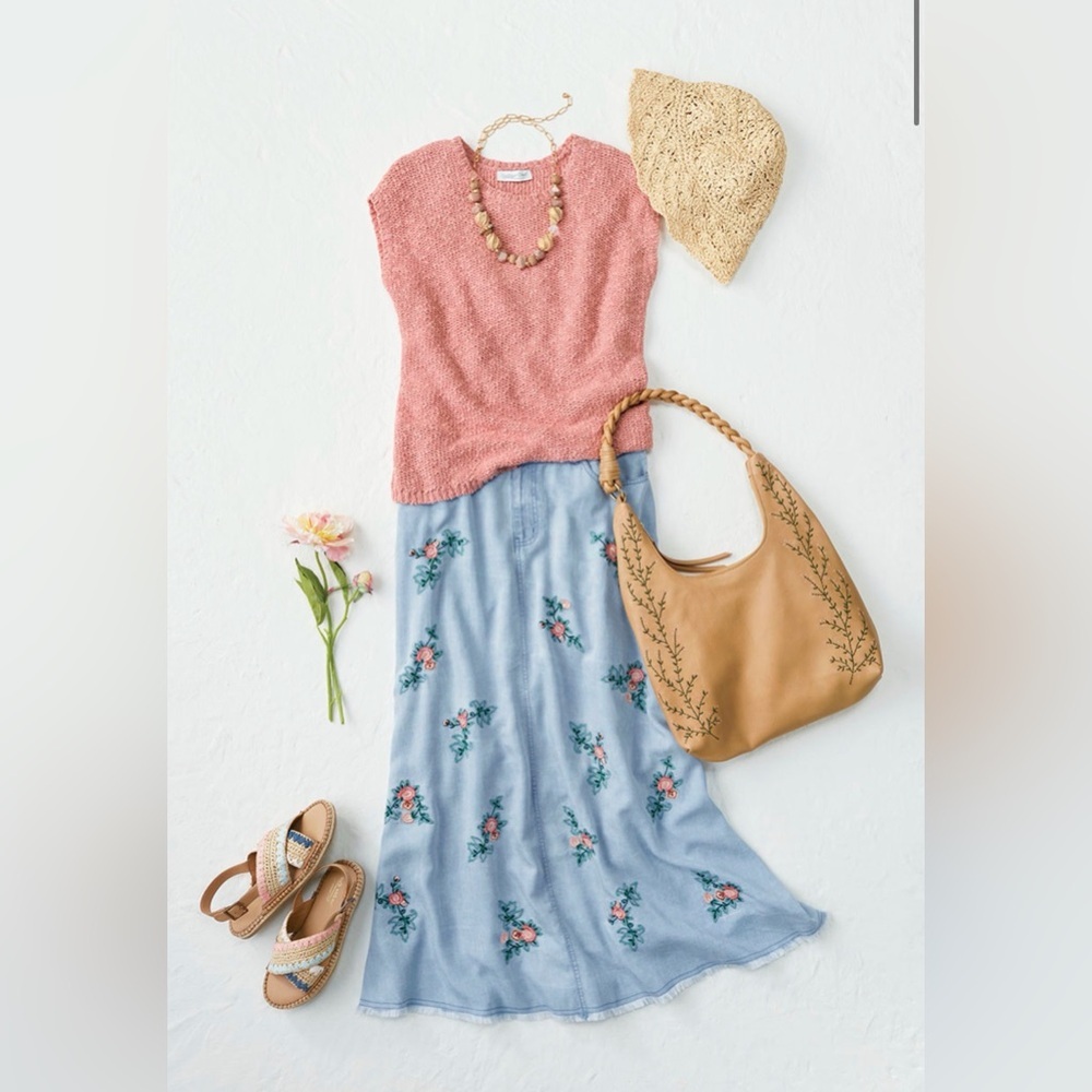 Coldwater Creek 100% Cotton Solana Slub Sleeveless Sweater - Picture 5 of 6